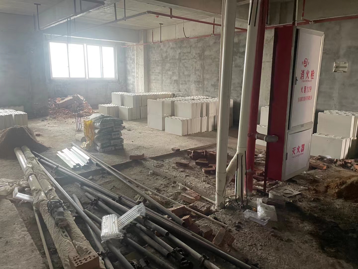轻质砖隔墙施工实景
